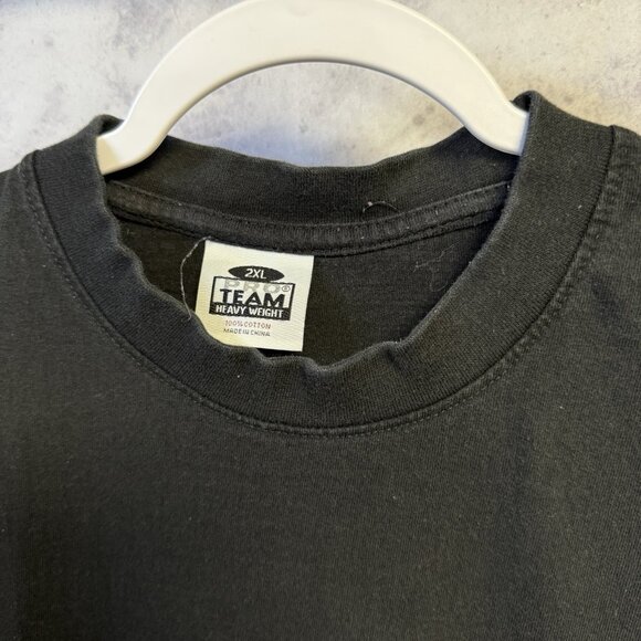 Pro Team Heavyweight T Shirt Mens XXL 24x32.5 Black Short Sleeve - Picture 3 of 9